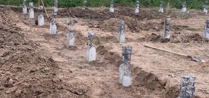 Фундамент на забивных ЖБ сваях